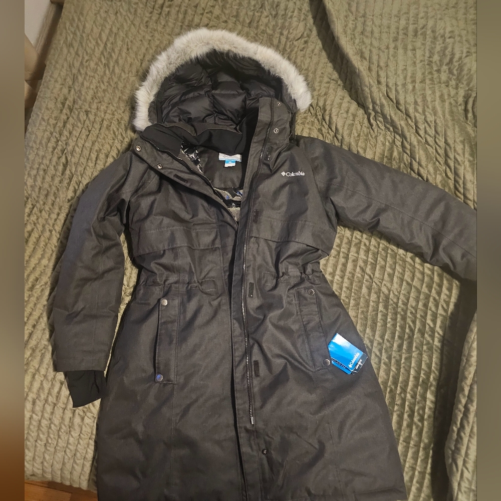 SOLD...Columbia Women's Black Hooded Coat